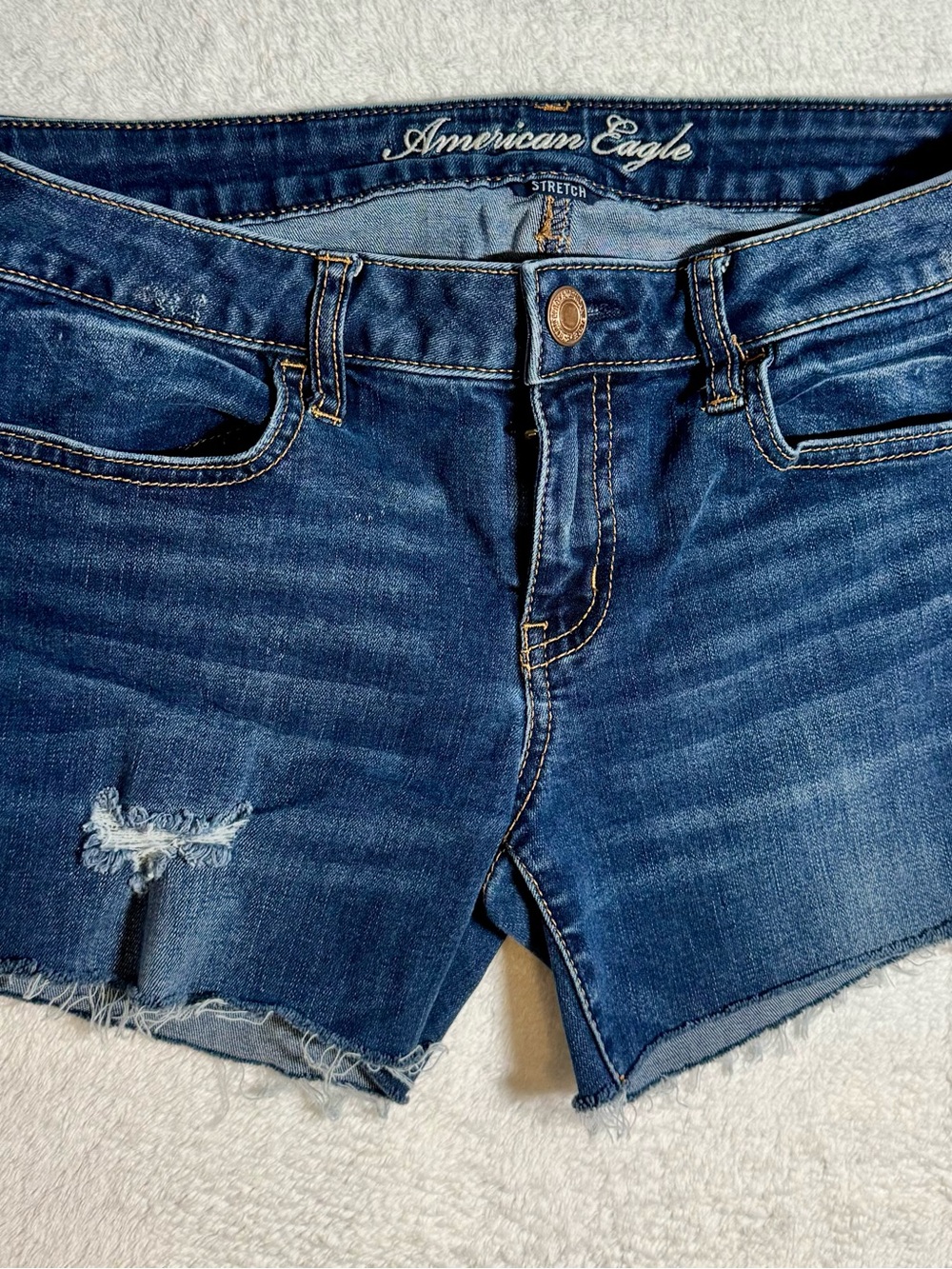 American Eagle Outfitters Indigo Distressed Denim Shorts